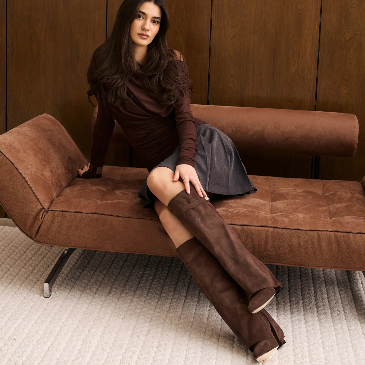 Suede High Boots New York - Brown