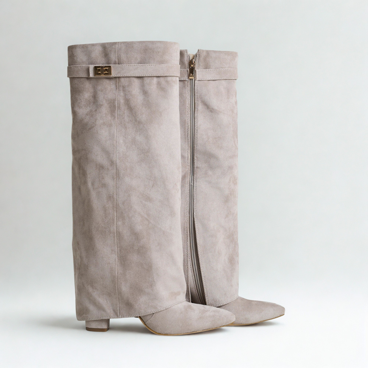 Suede High Boots New York - Taupe