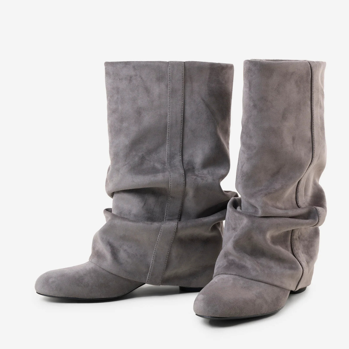 Slouchy Suede Low Boots New York - Grey