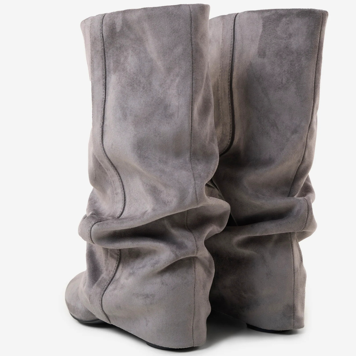 Slouchy Suede Low Boots New York - Grey