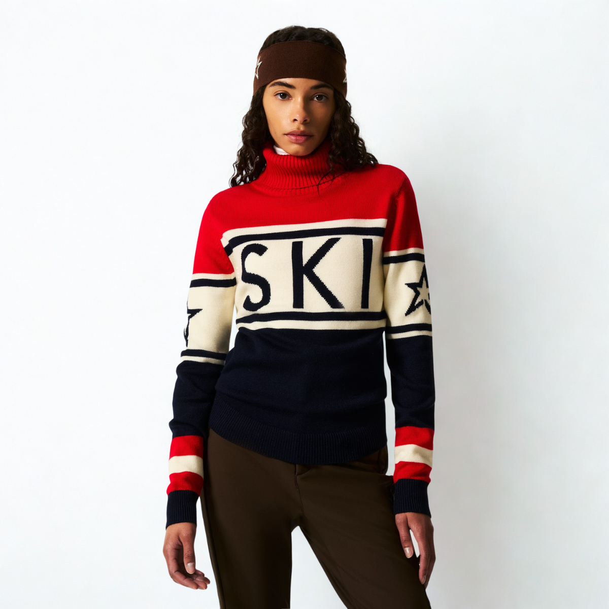 Knit Sweater Chamonix - Red & Navy