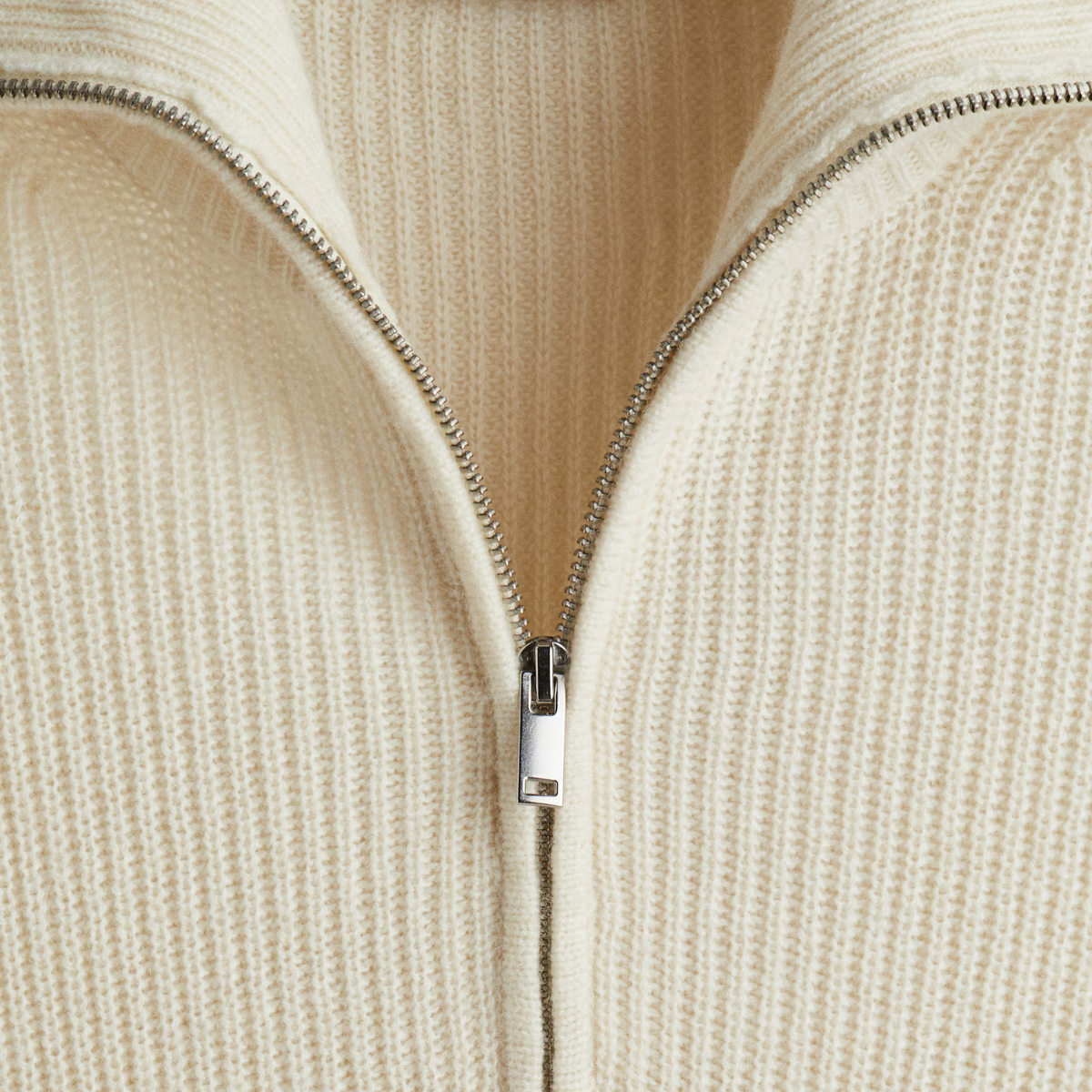 Ribbed Quarter-zip Saint-Moritz - Beige