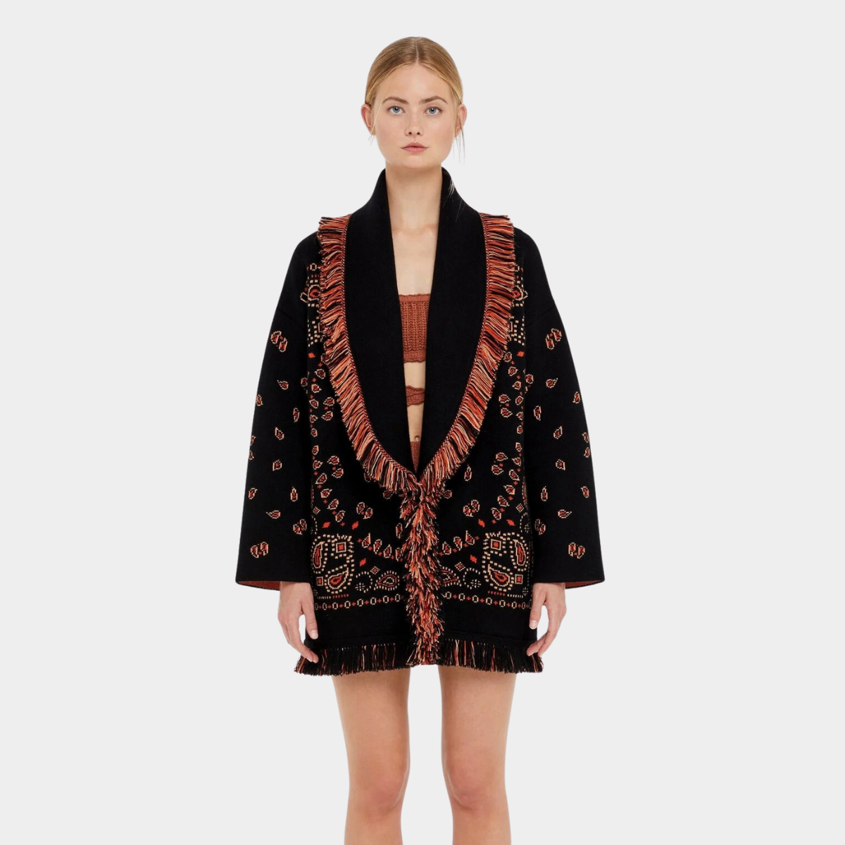 Cardigan bandana Persia - Black & Orange