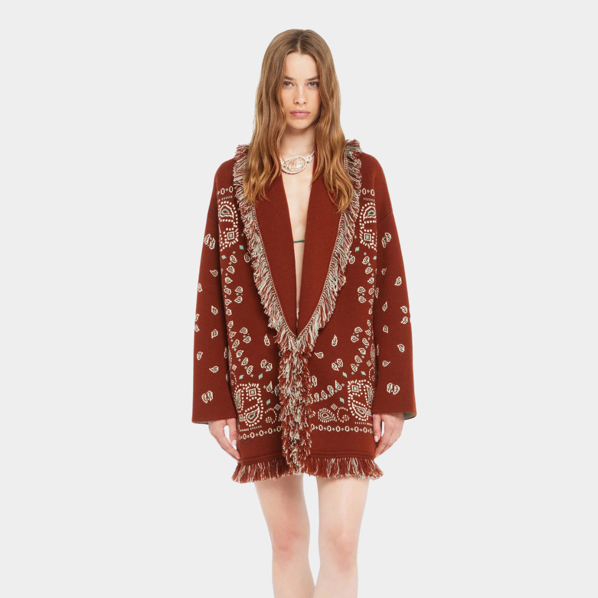 Cardigan bandana Persia - Rust red & Sage