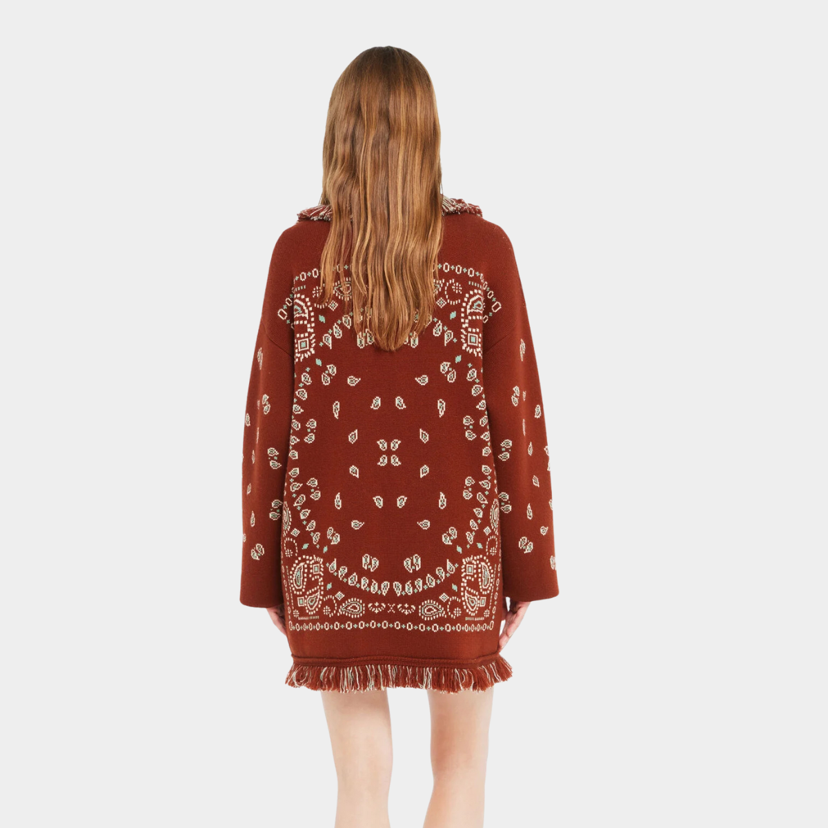 Cardigan bandana Persia - Rust red & Sage