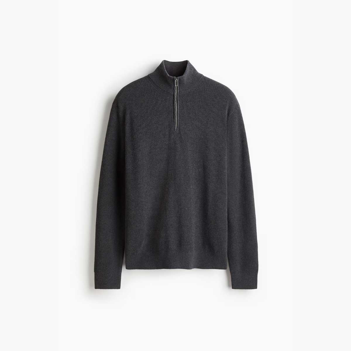 Ribbed Quarter-zip Saint-Moritz - Grey