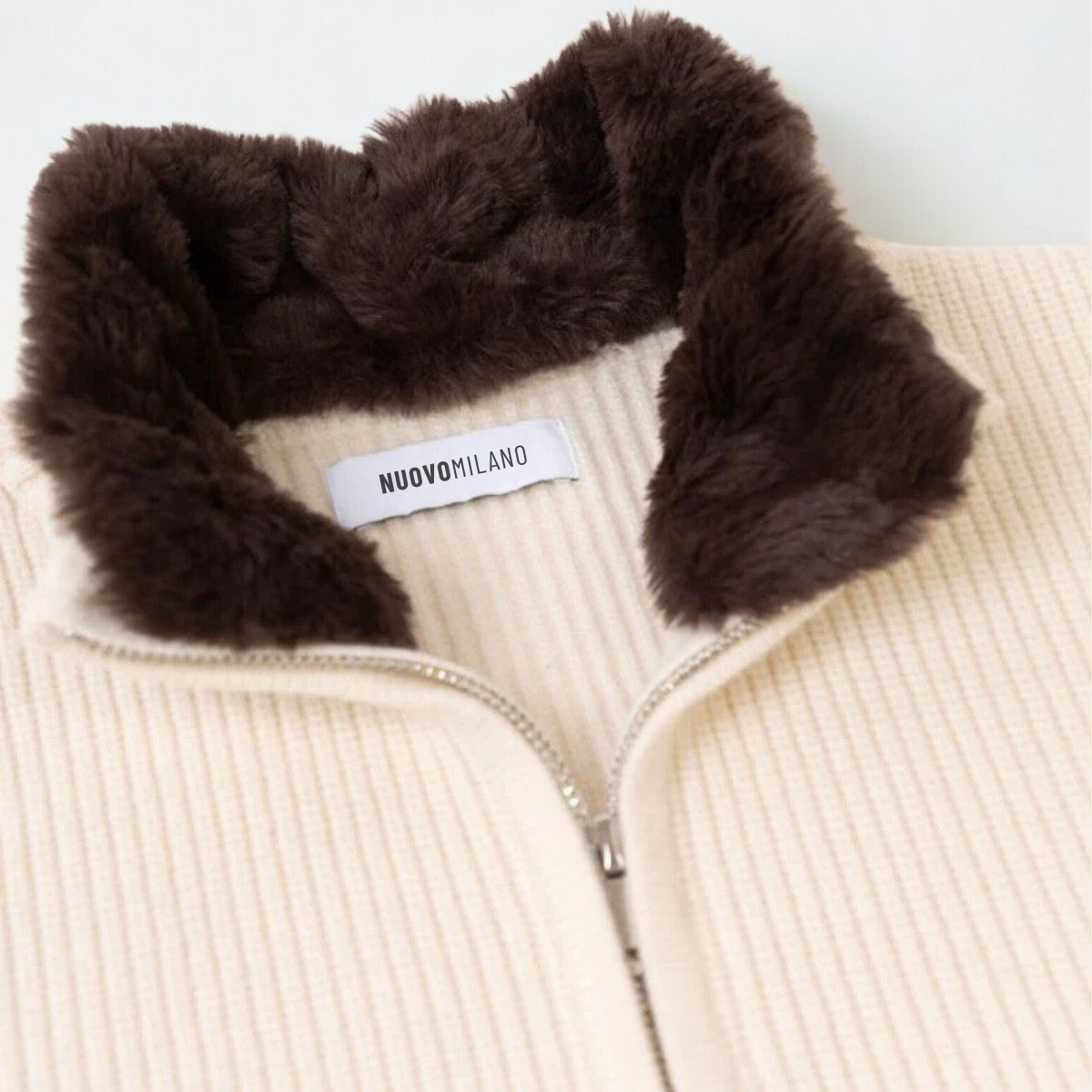 Fur Collar Wool Blouson Windsor - Cream