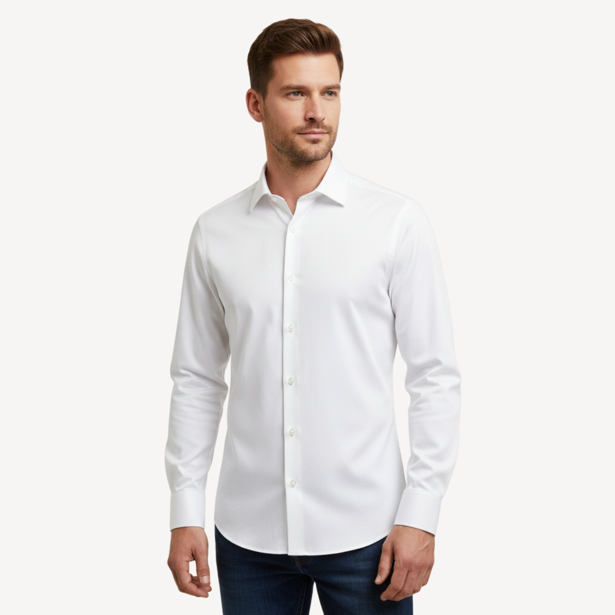 Anti-Wrinkle Slim Fit Shirt Manhattan - White