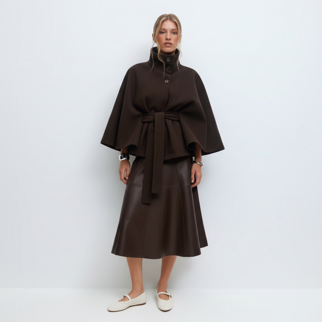 Belt Cape Coat Rivoli - Brown