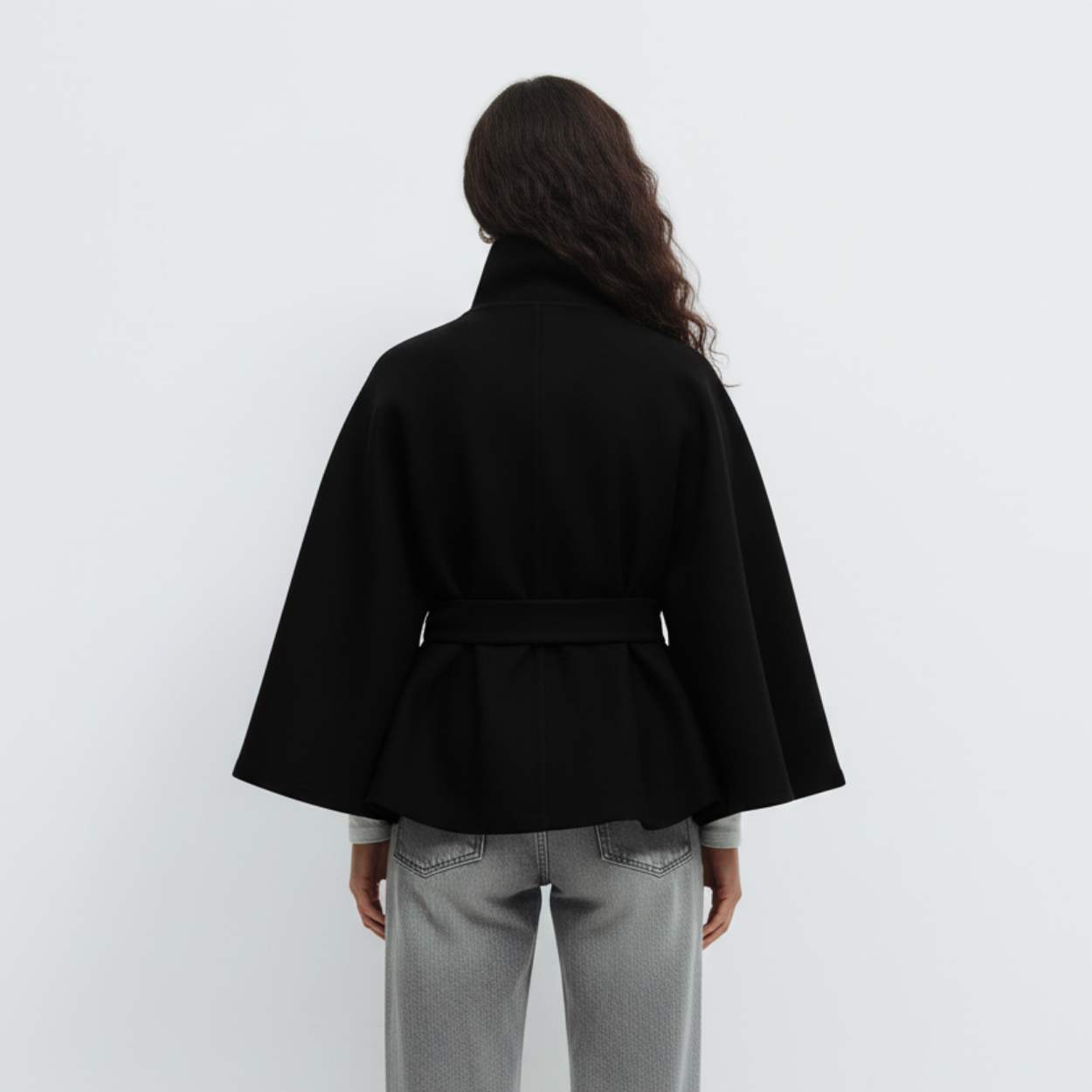 Belt Cape Coat Rivoli - Black