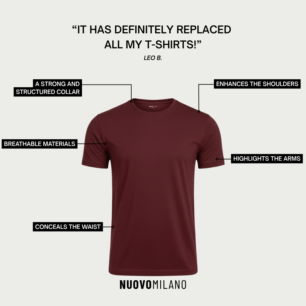 T-Shirt Perfect Fit Athen - Burgunderrot