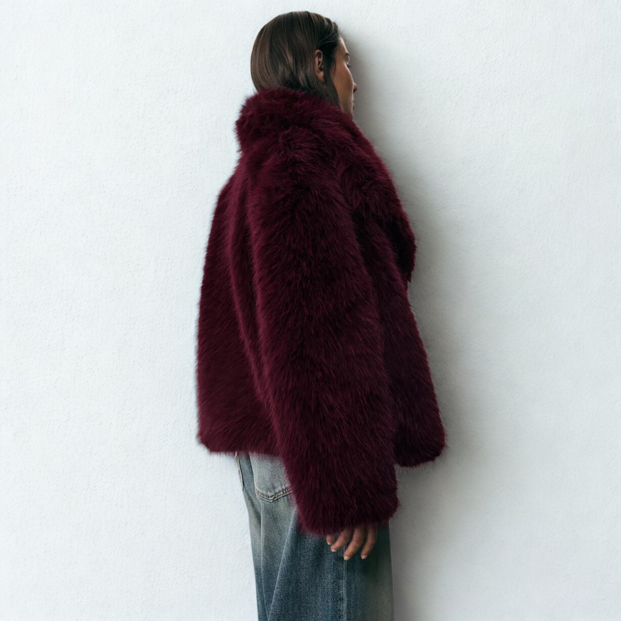 Faux Fur Coat Moscow - Grenat