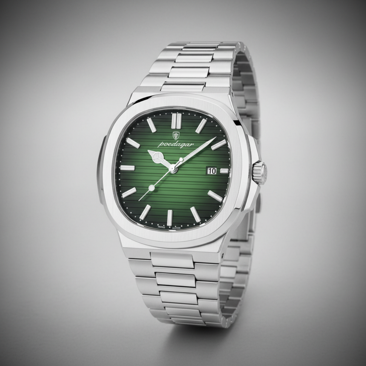 King Nautilus 41mm - Silver & Emerald