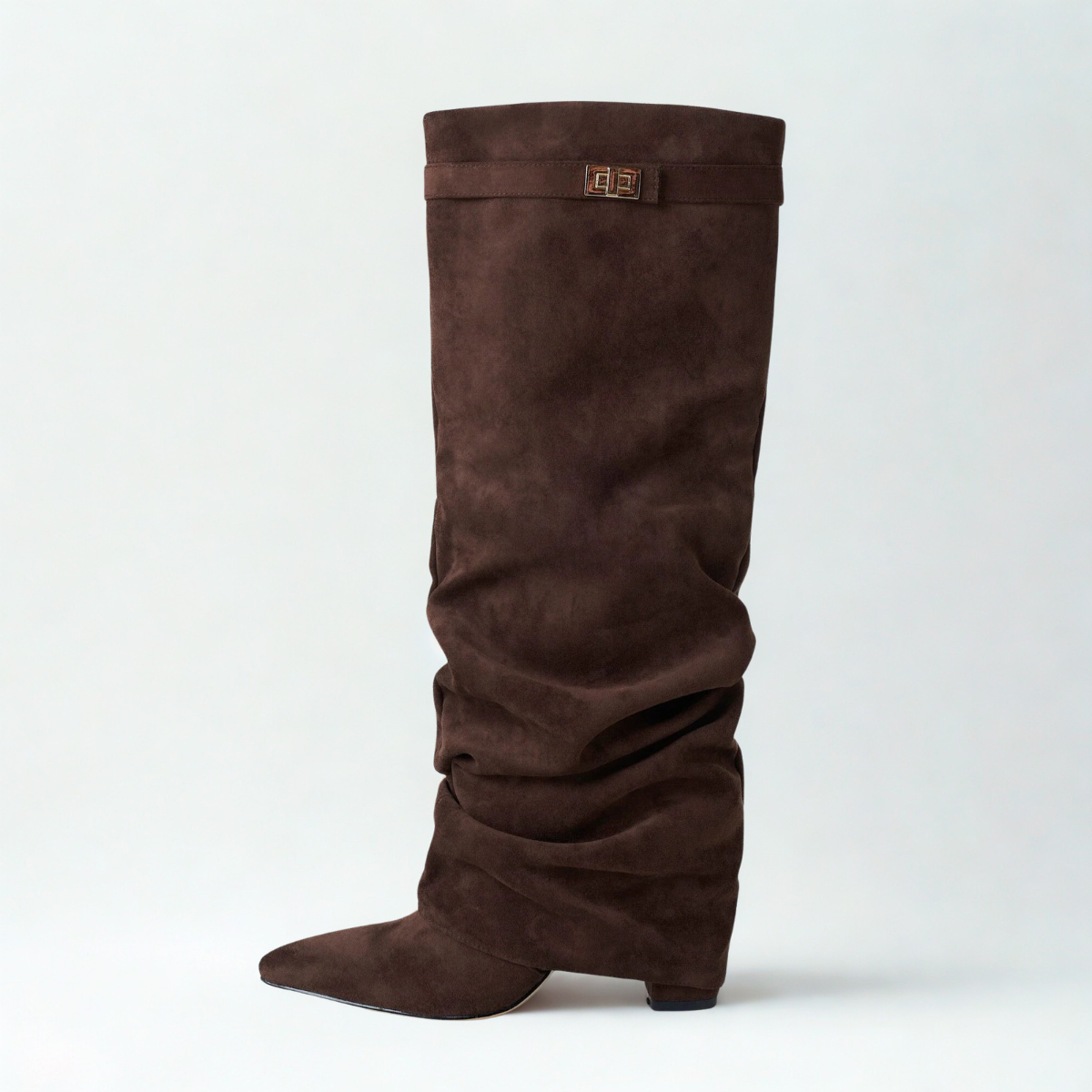 Slouchy Suede High Boots New York - Brown