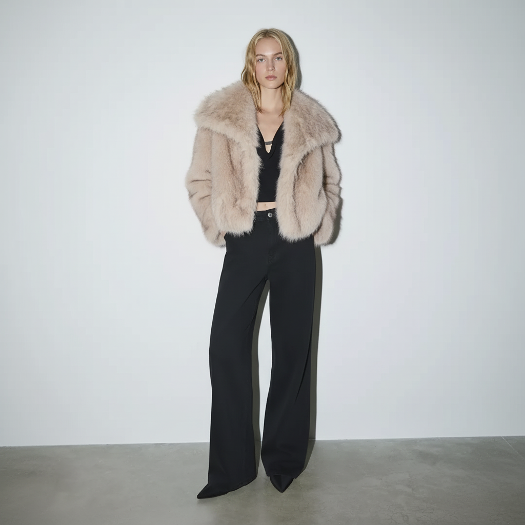 Faux Fur Coat Moscow - Beige