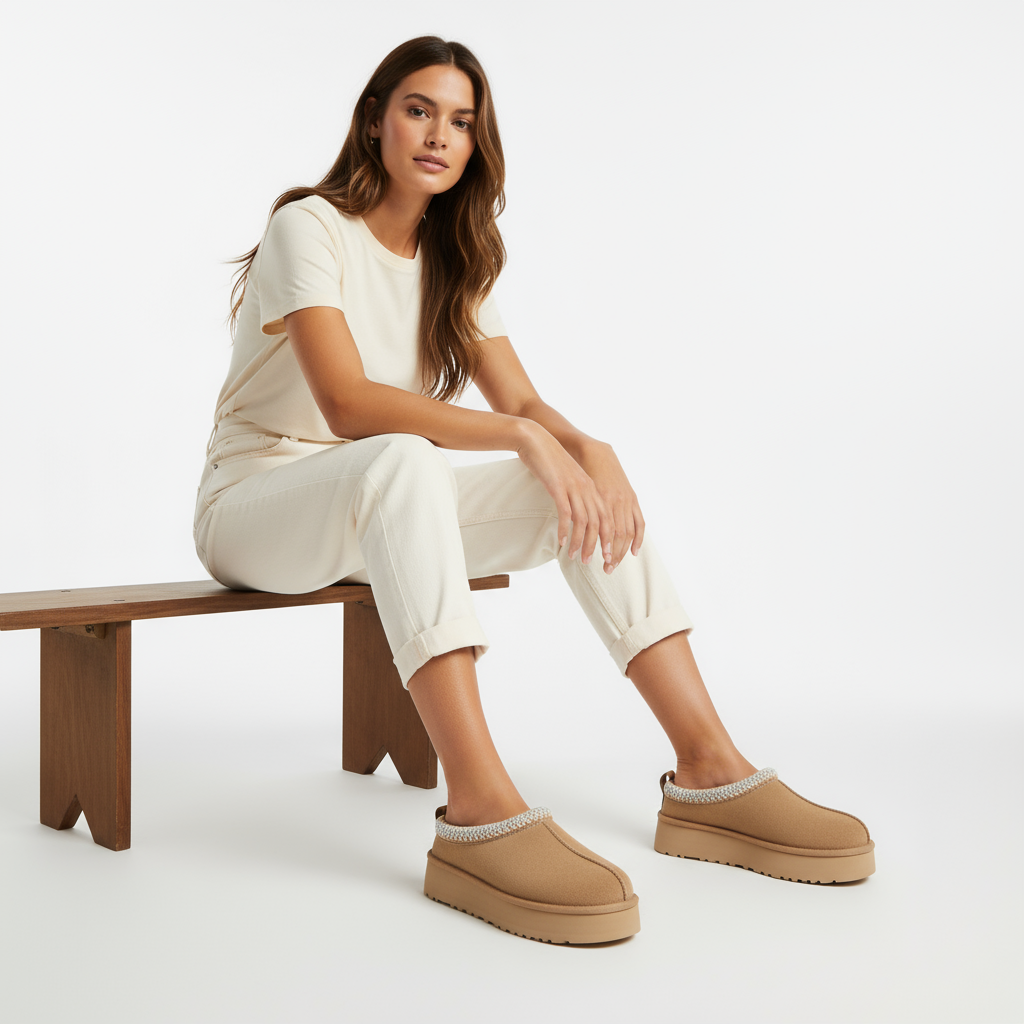 Platform Mules Sydney - Beige