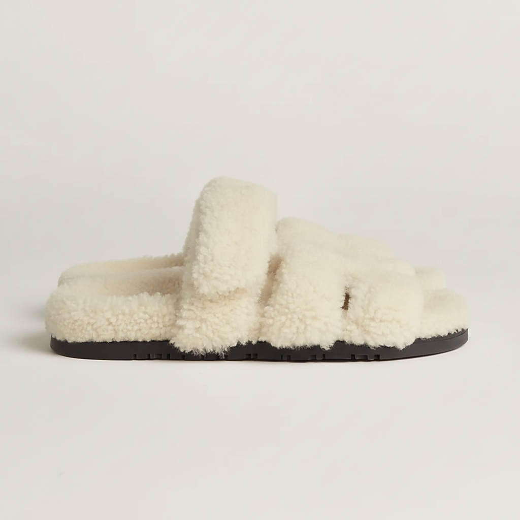 Sandals Roma - White Fur / Winter Edition