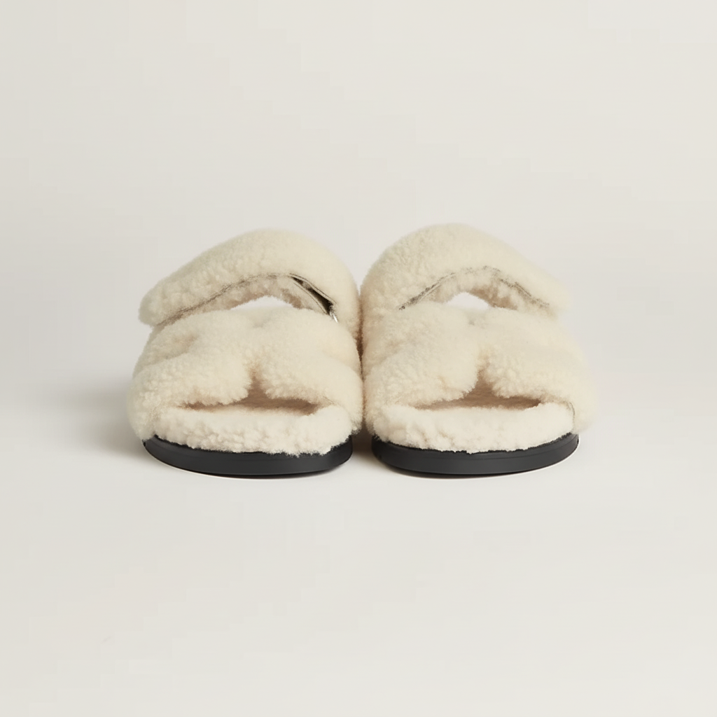 Sandals Roma - White Fur / Winter Edition