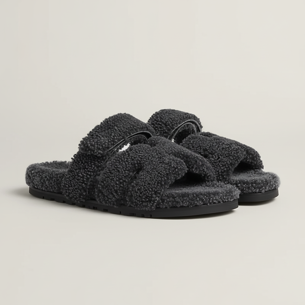 Sandals Roma - Grey Fur / Winter Edition