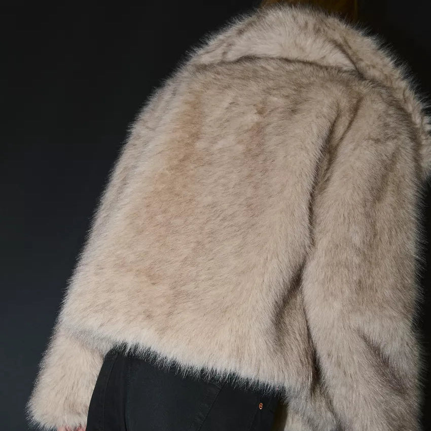 Faux Fur Coat Moscow - Beige