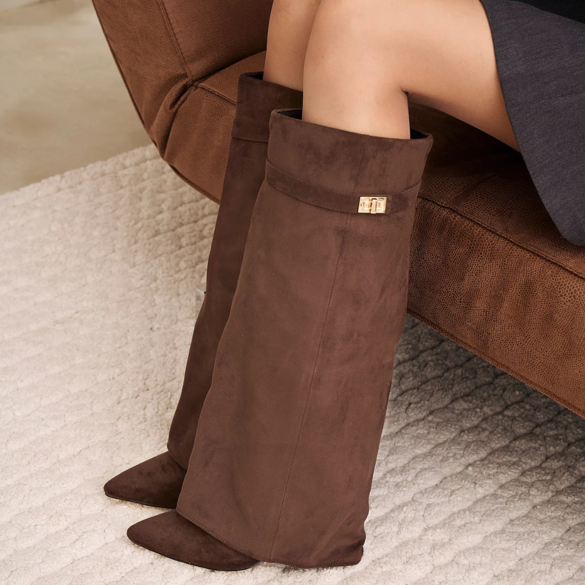 Suede High Boots New York - Brown