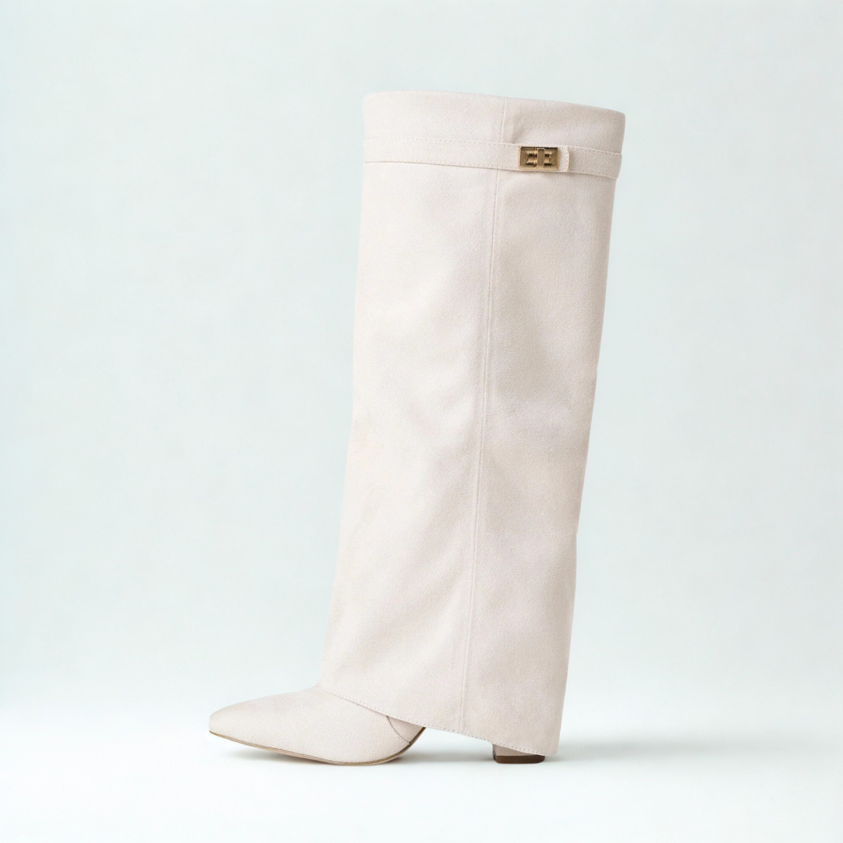 Suede High Boots New York - Cream