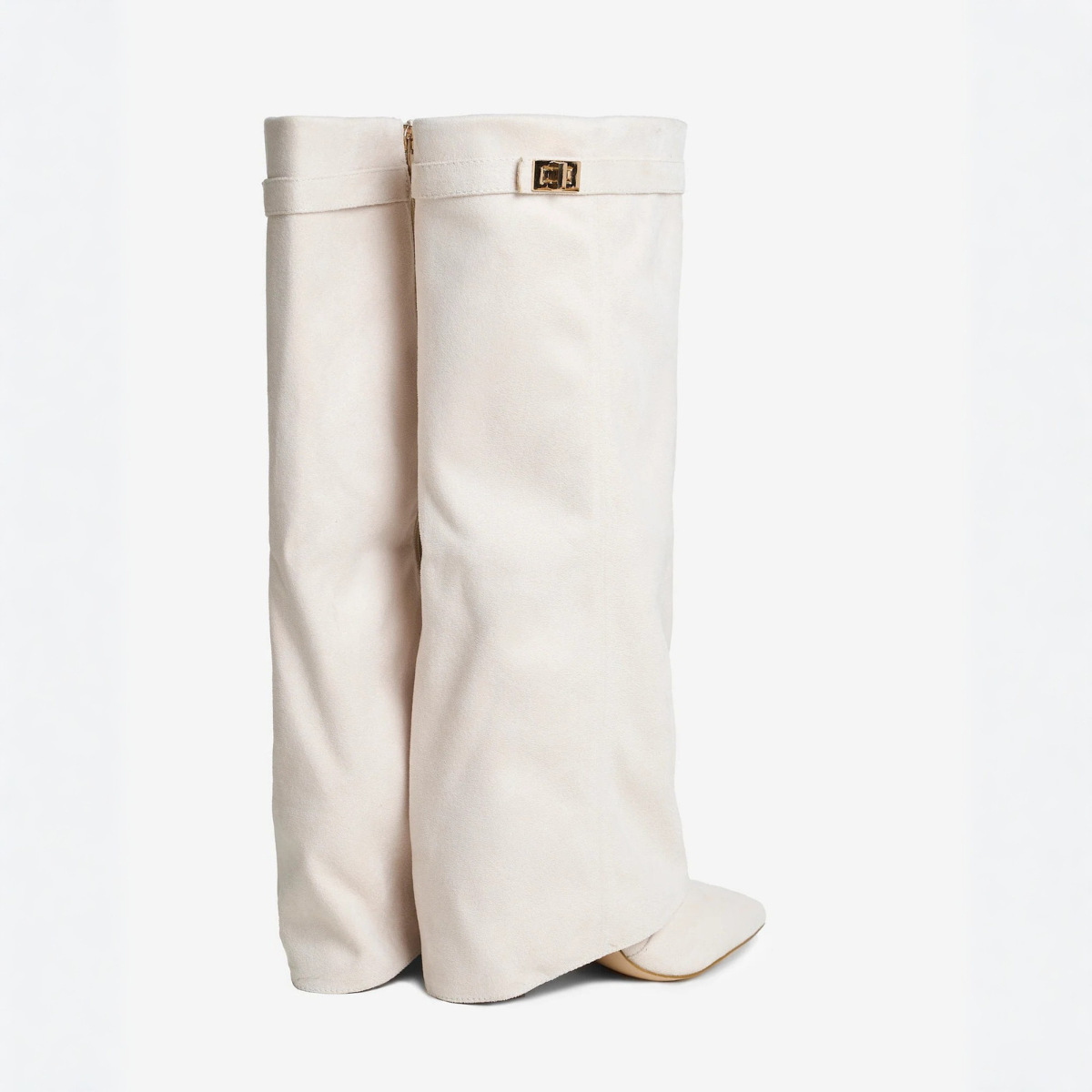 Suede High Boots New York - Cream
