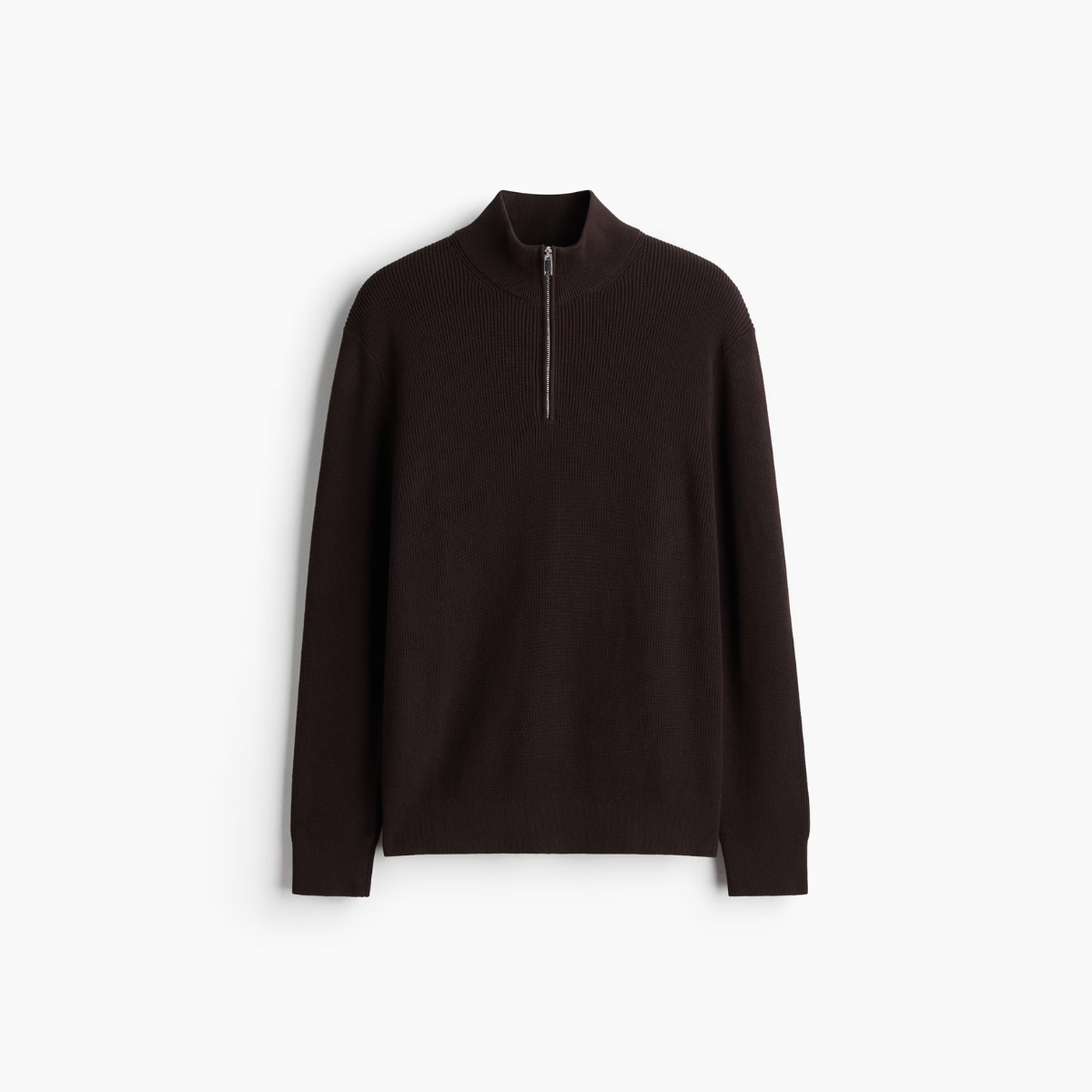 Ribbed Quarter-zip Saint-Moritz - Brown