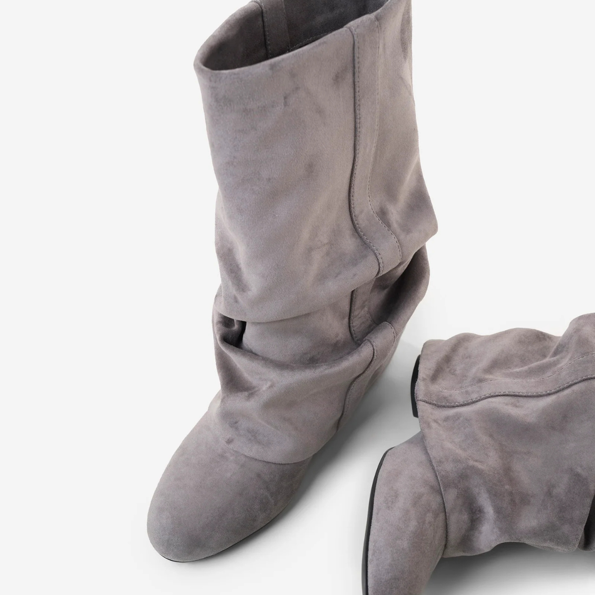 Slouchy Suede Low Boots New York - Grey