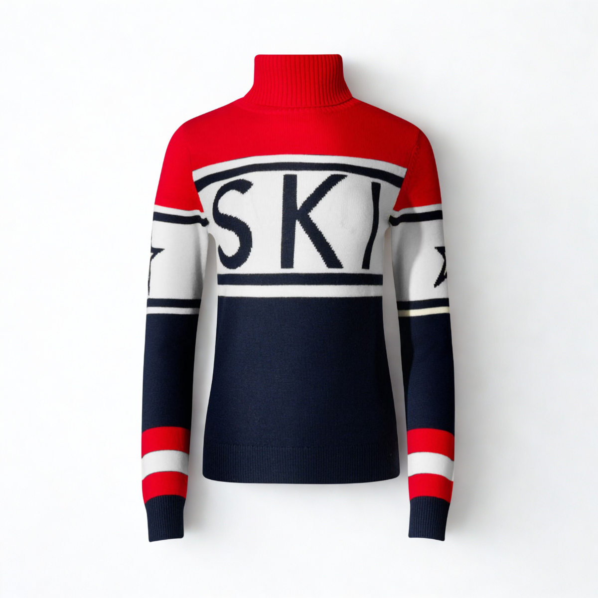 Knit Sweater Chamonix - Red & Navy