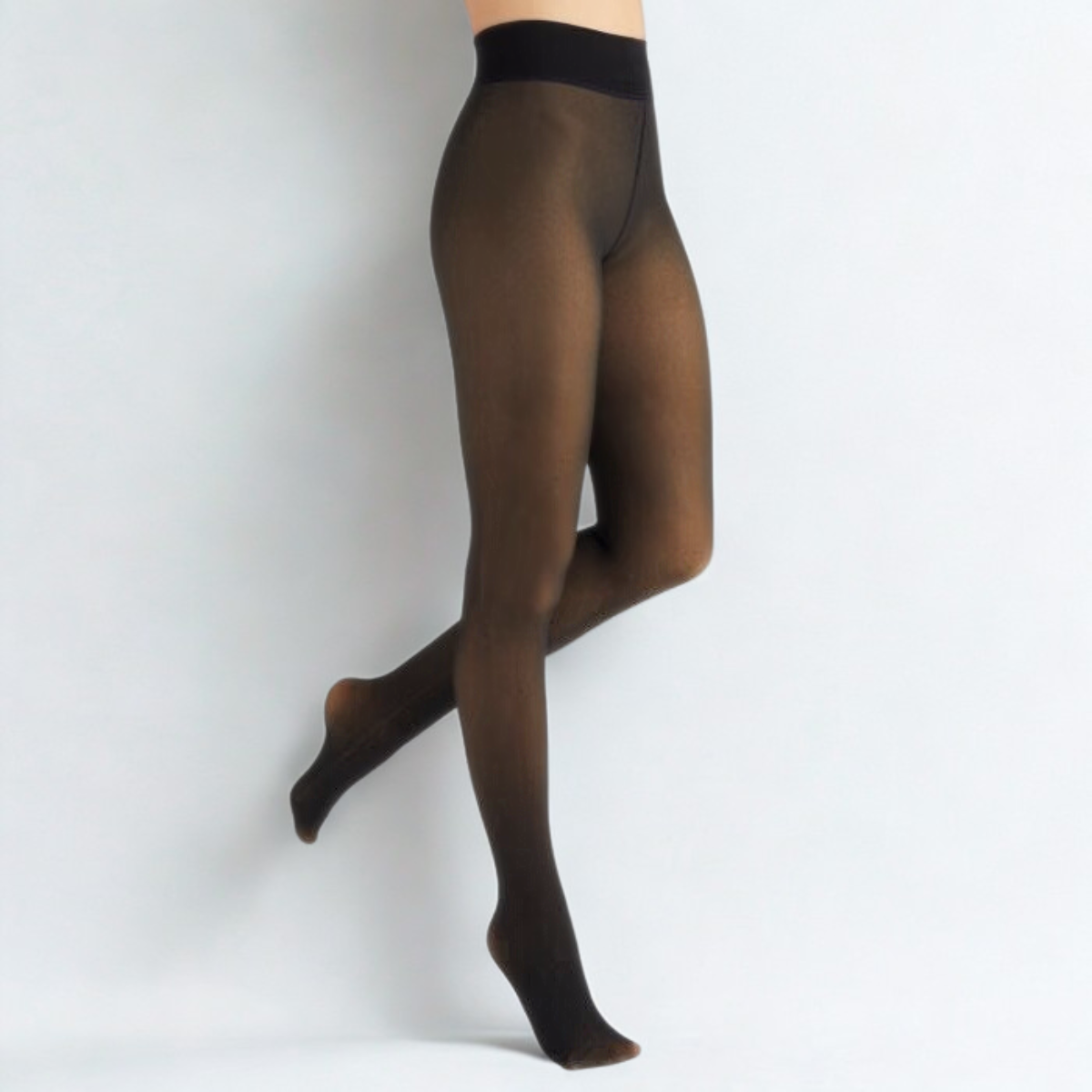 Sculpt Fleece Tights transparent effect  - Black