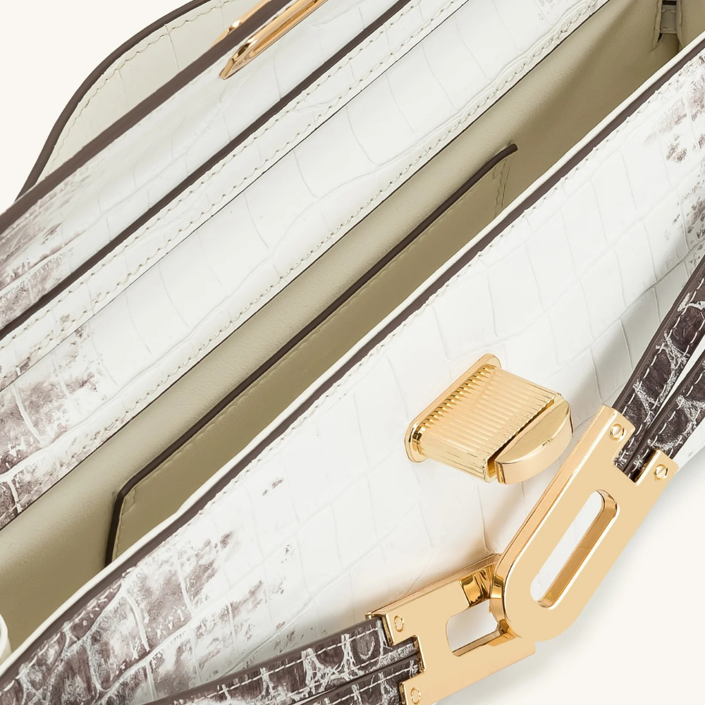 Top Handle Bag Clémence - White Croc