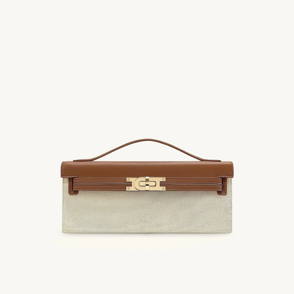 Top Handle Bag Clémence - Brown Canvas