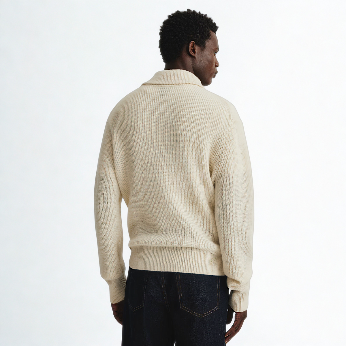 Ribbed Quarter-zip Saint-Moritz - Beige