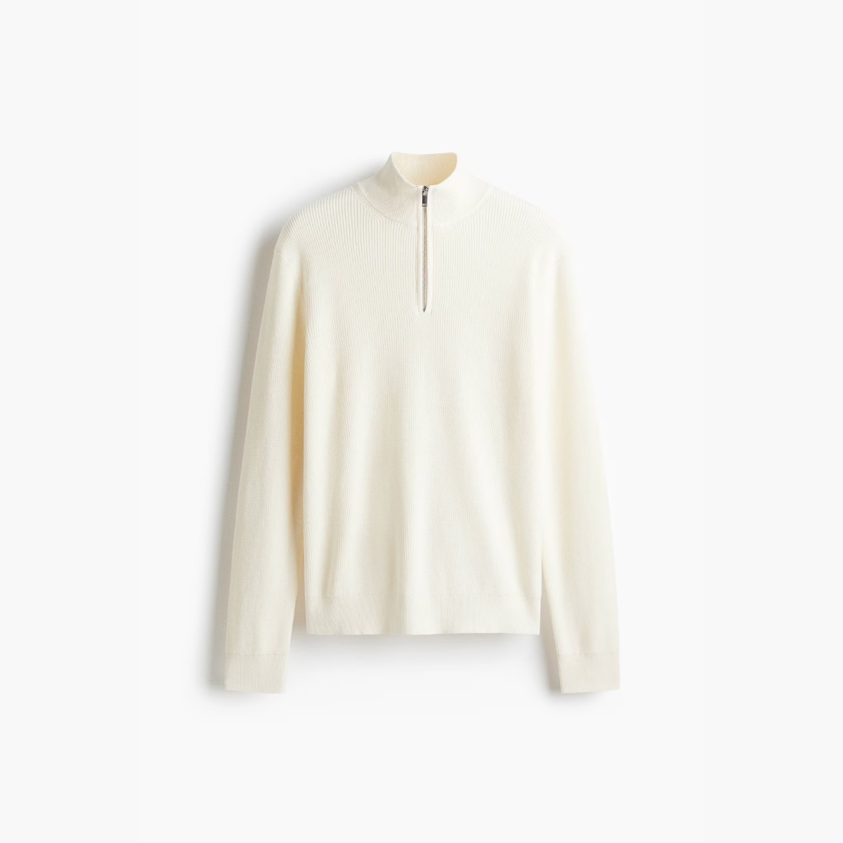 Ribbed Quarter-zip Saint-Moritz - White