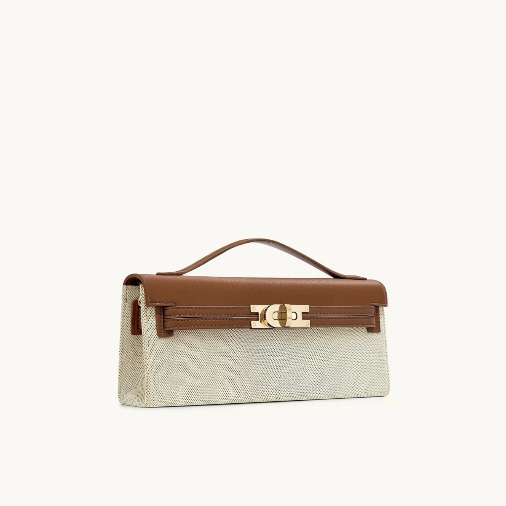 Top Handle Bag Clémence - Brown Canvas