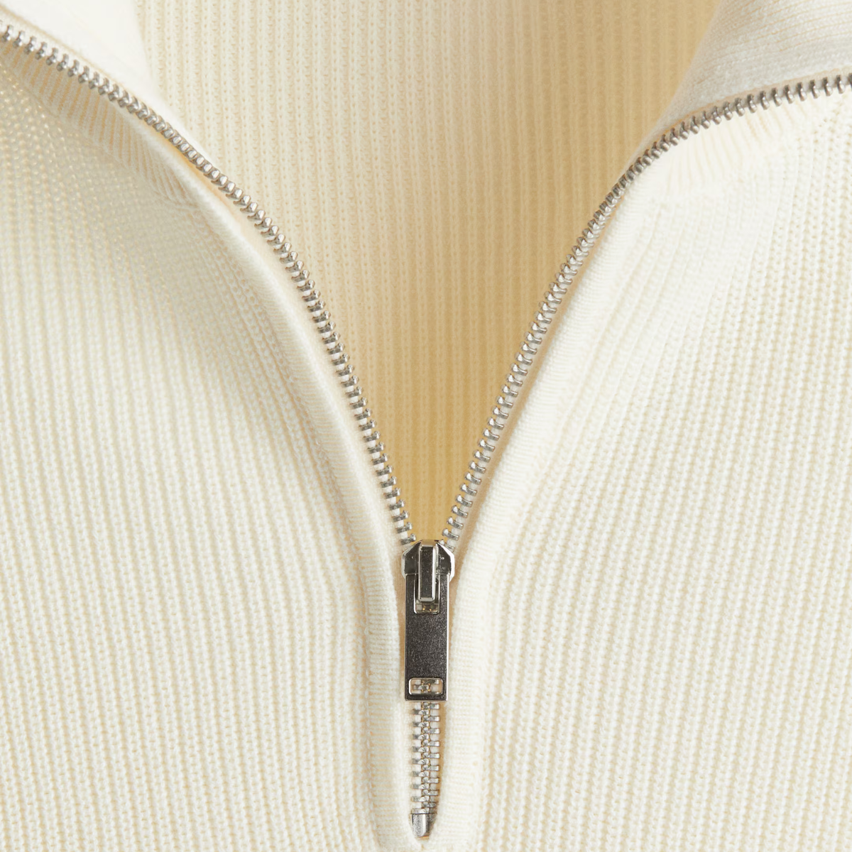 Ribbed Quarter-zip Saint-Moritz - White
