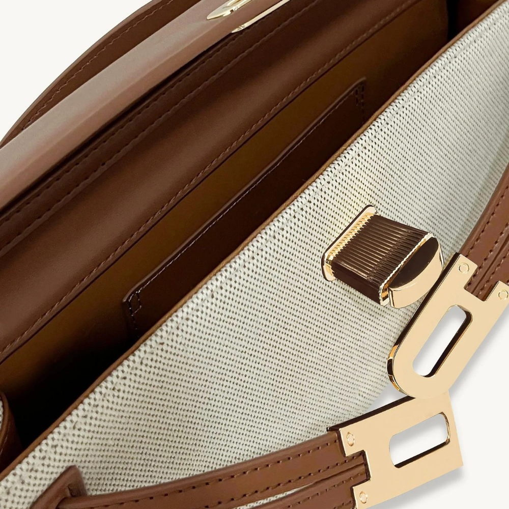 Top Handle Bag Clémence - Brown Canvas