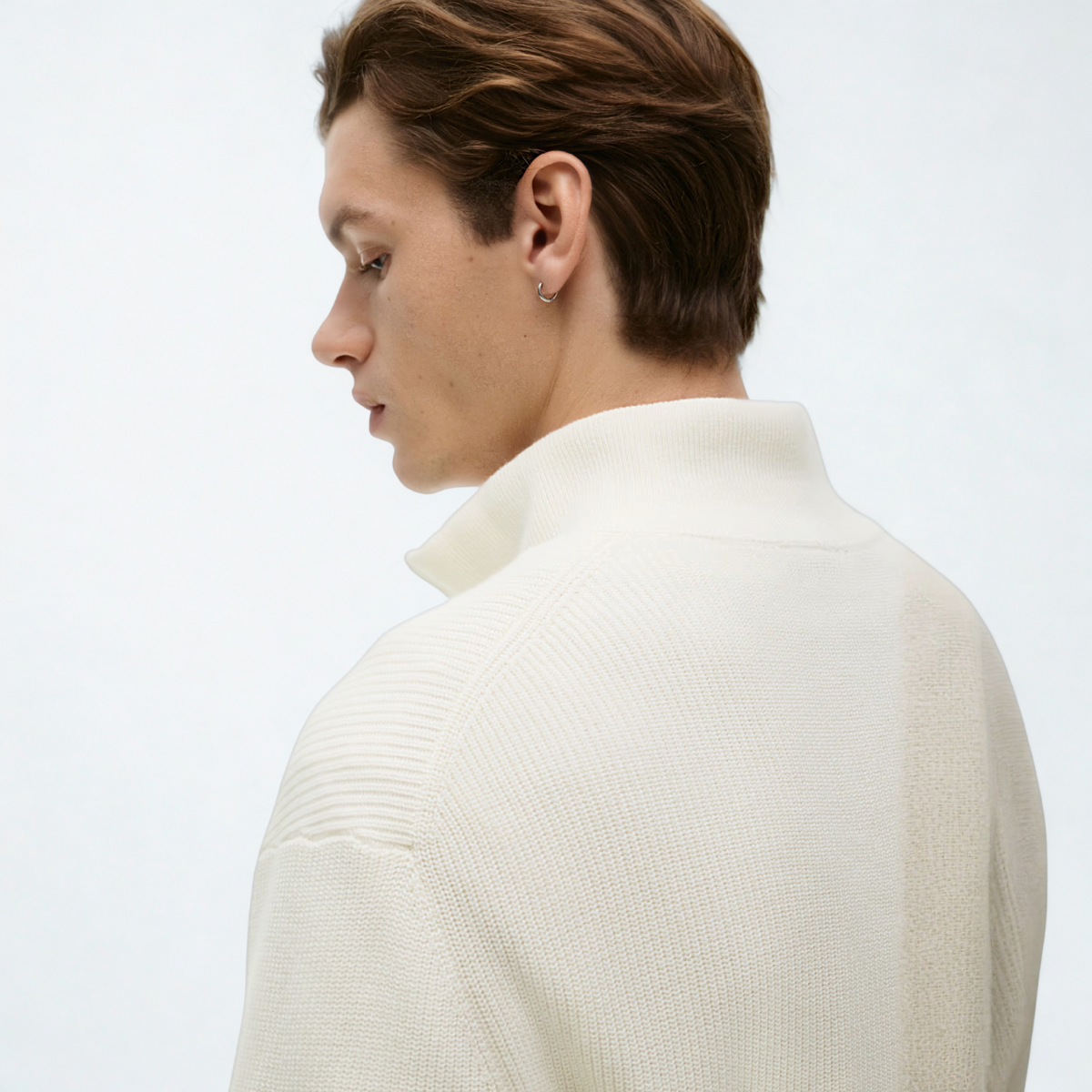 Ribbed Quarter-zip Saint-Moritz - White