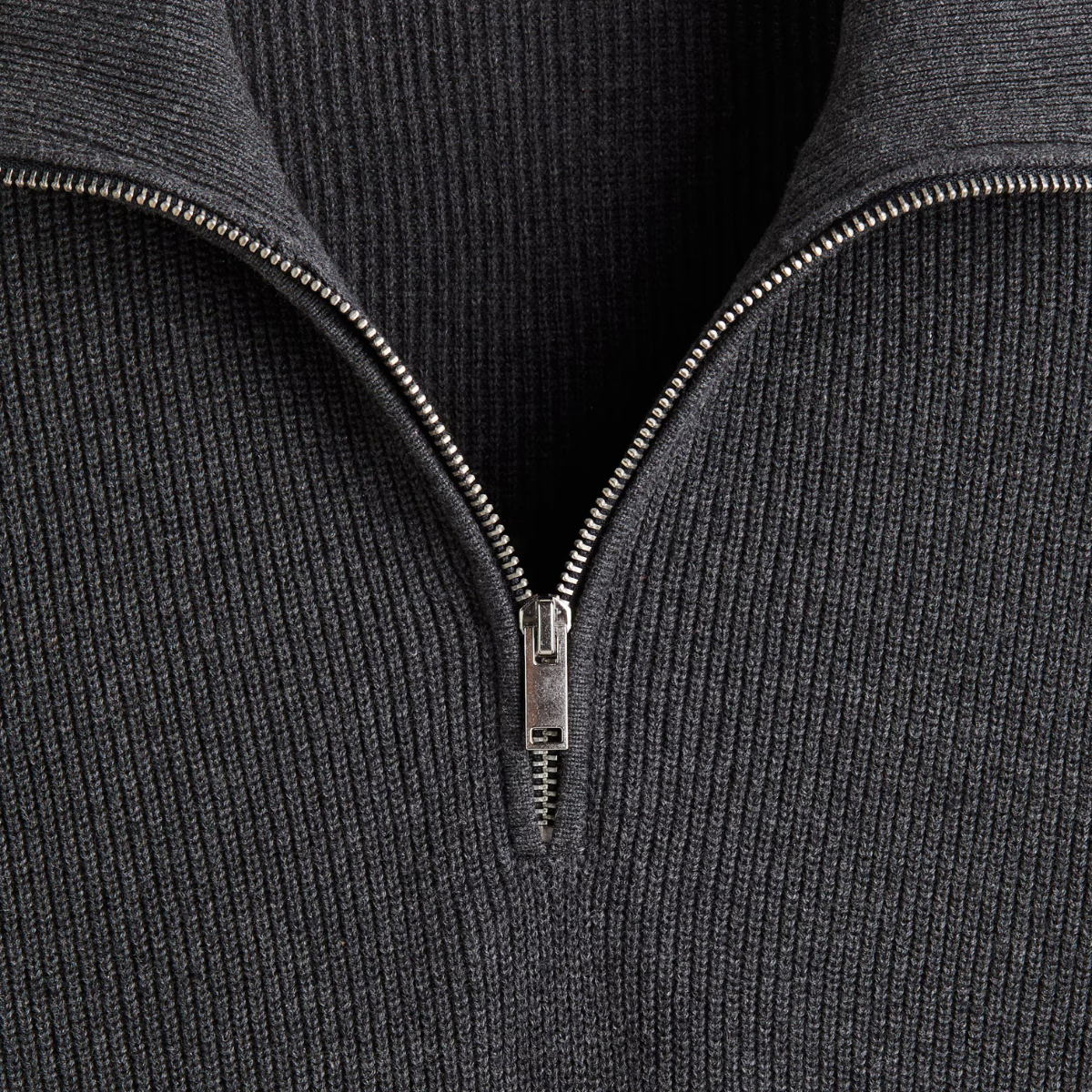 Ribbed Quarter-zip Saint-Moritz - Grey