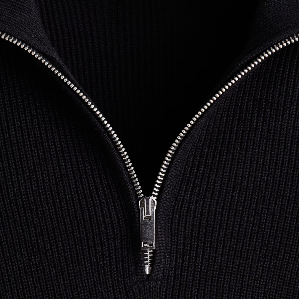 Ribbed Quarter-zip Saint-Moritz - Black