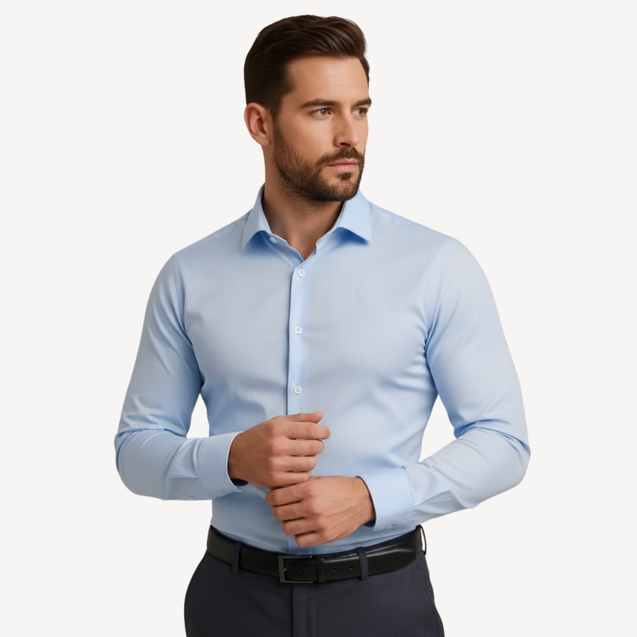 Anti-Wrinkle Slim Fit Shirt Manhattan - Light blue