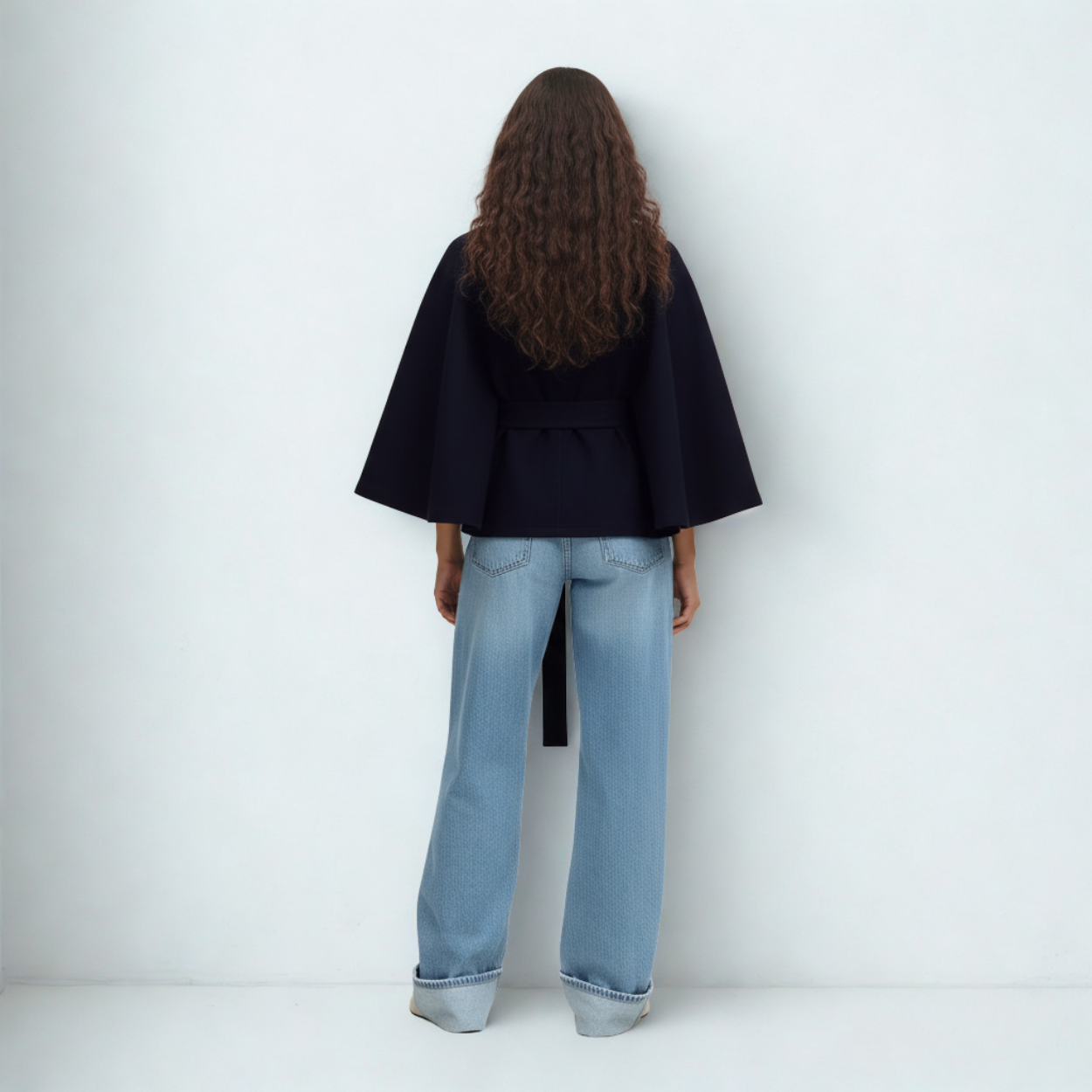 Belt Cape Coat Rivoli - Navy blue