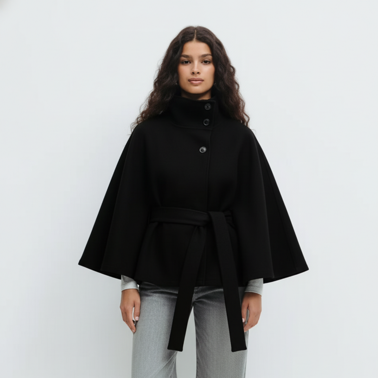 Belt Cape Coat Rivoli - Black