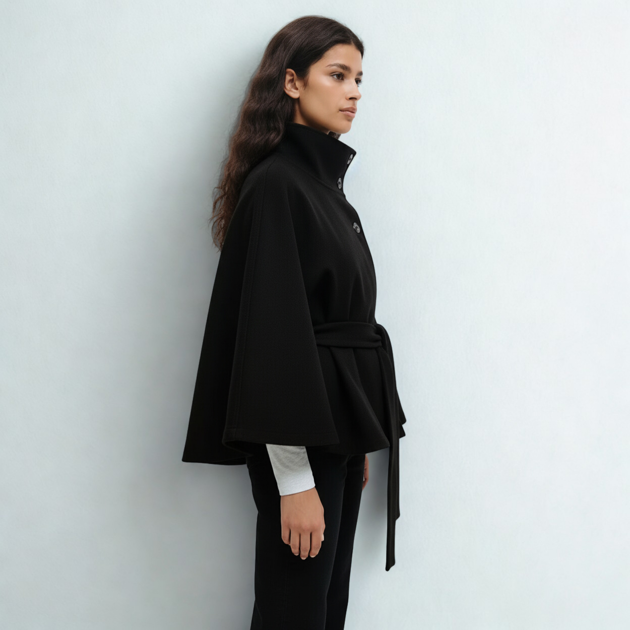 Belt Cape Coat Rivoli - Black