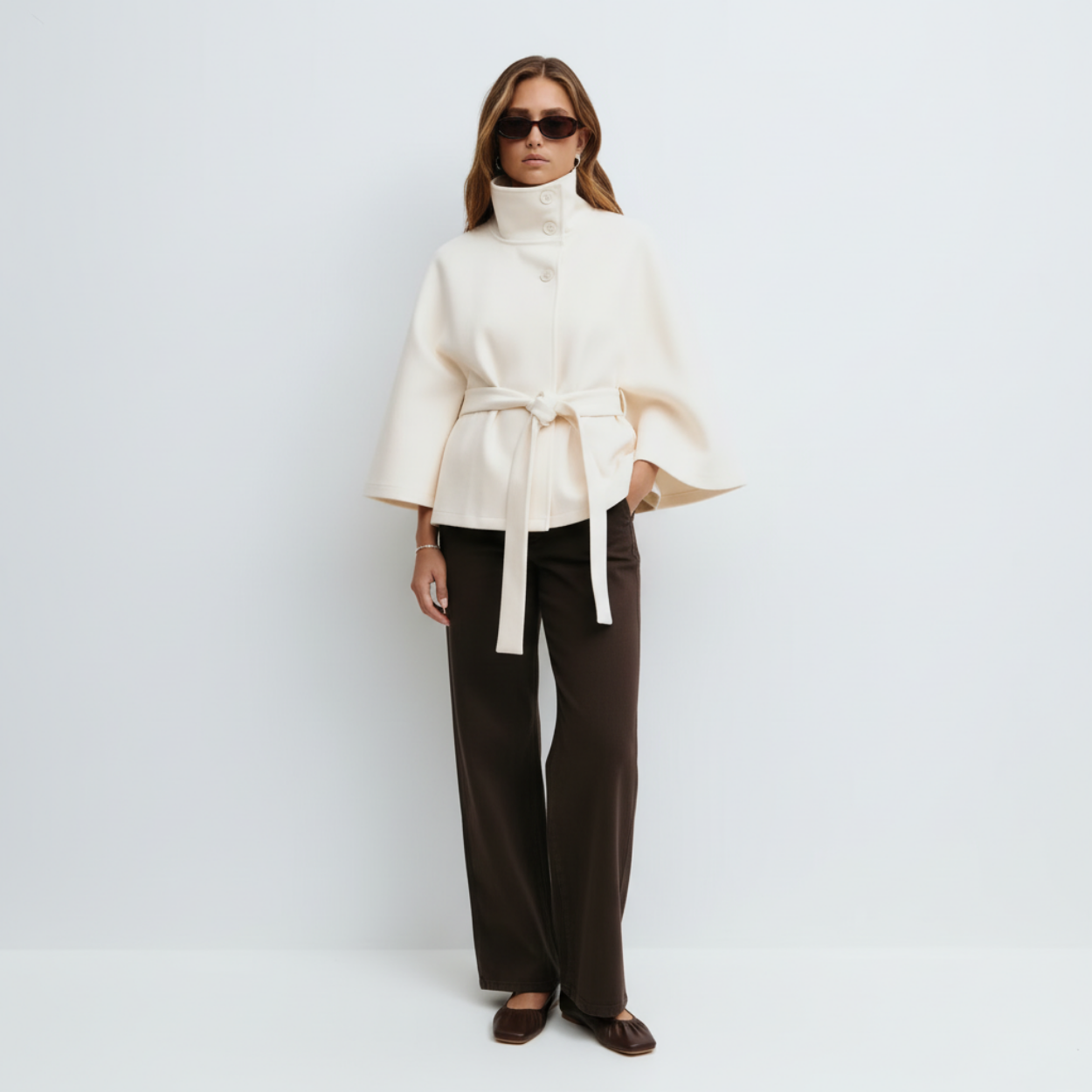 Belt Cape Coat Rivoli - White