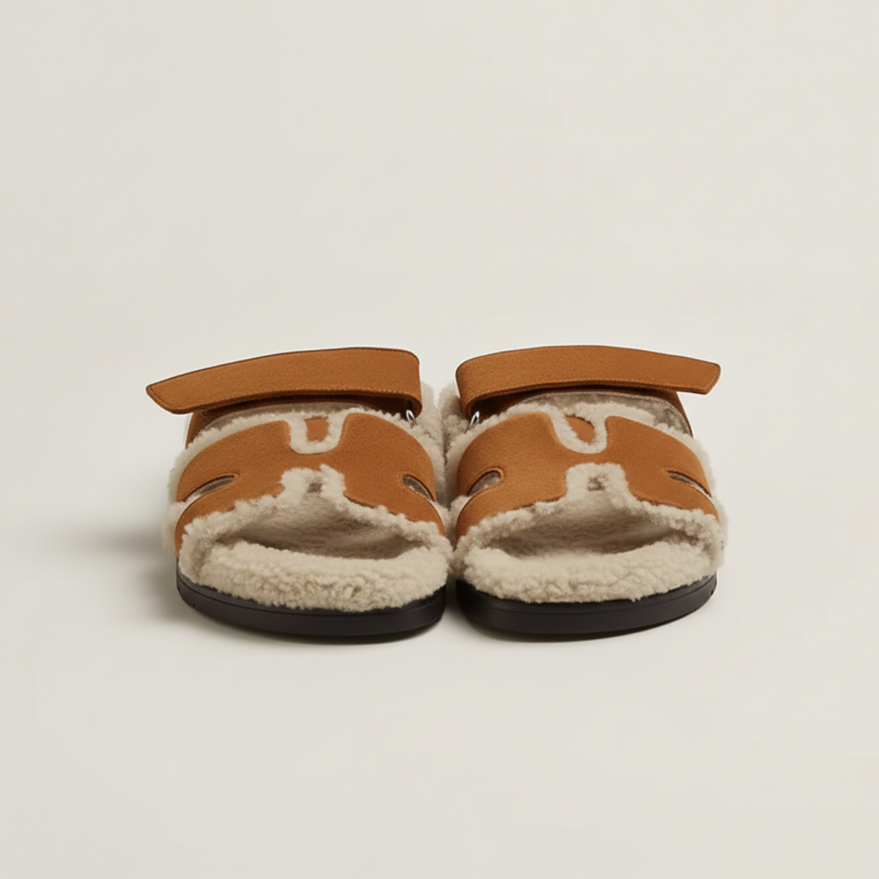 Sandals Roma - Brown & Off-white Fur / Winter Edition