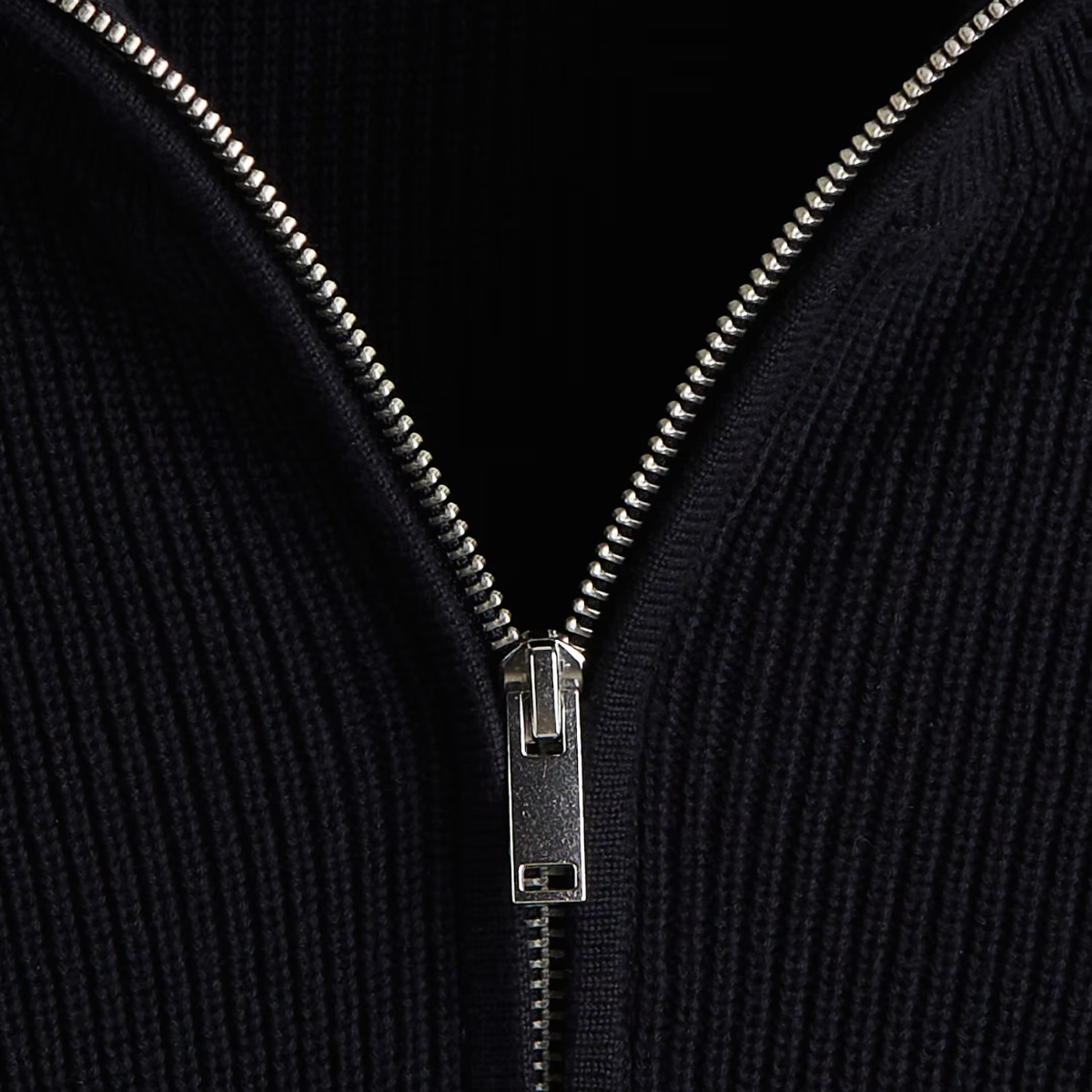 Ribbed Quarter-zip Saint-Moritz - Navy blue