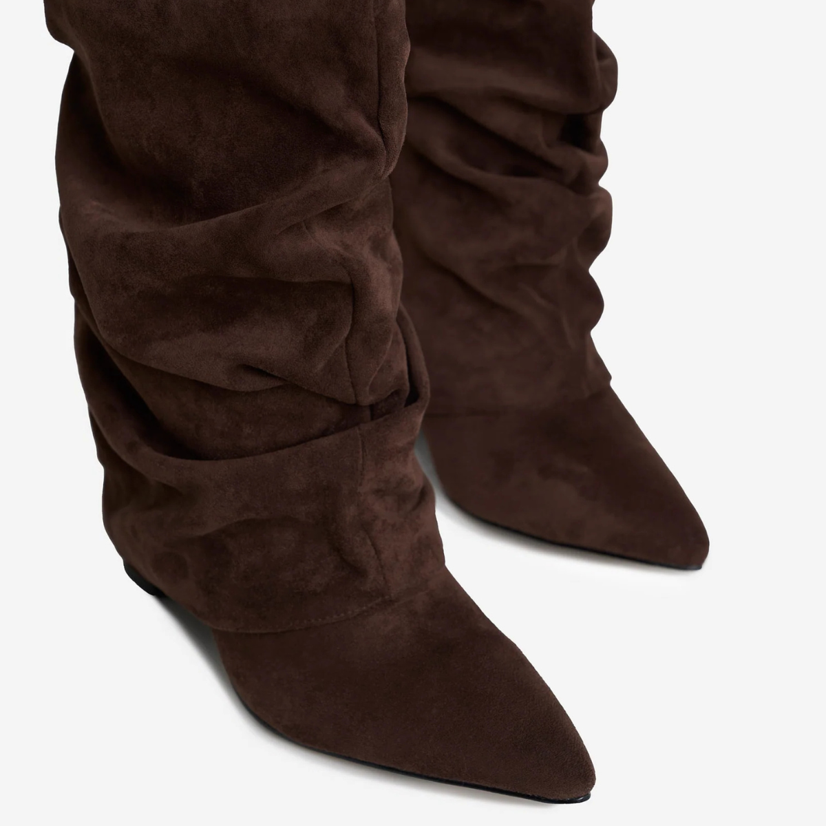 Slouchy Suede High Boots New York - Brown