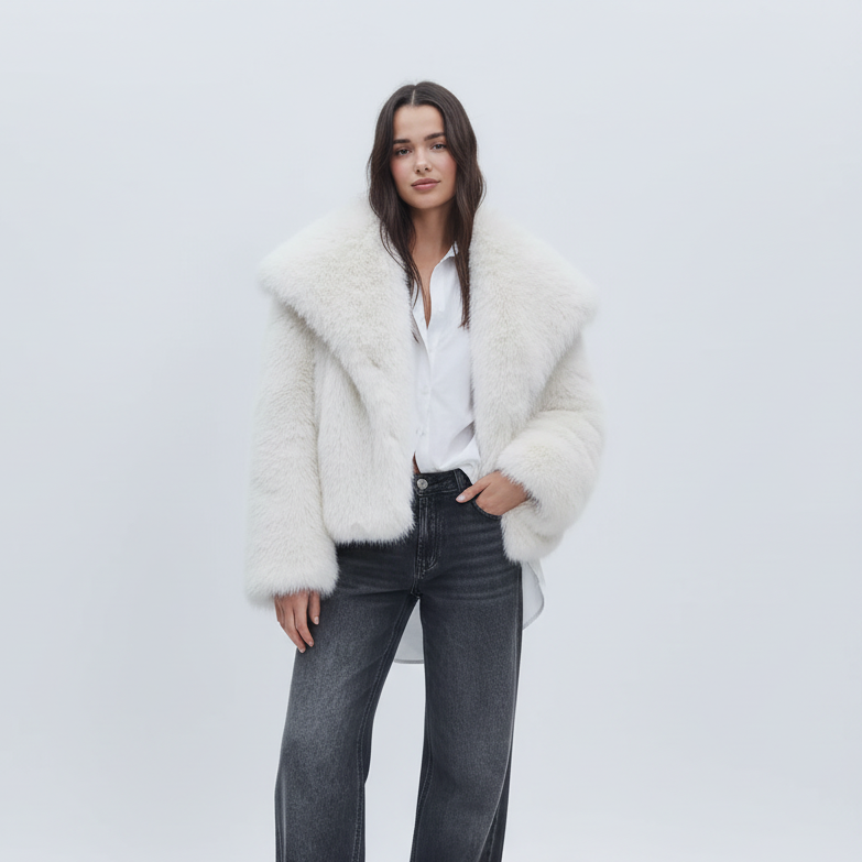 Faux Fur Coat Moscow - White